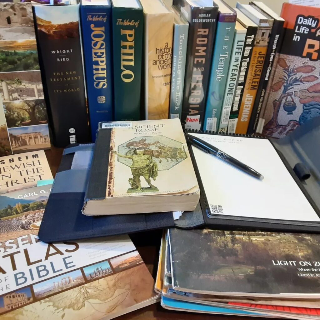 Photo of assorted books and Bible resources