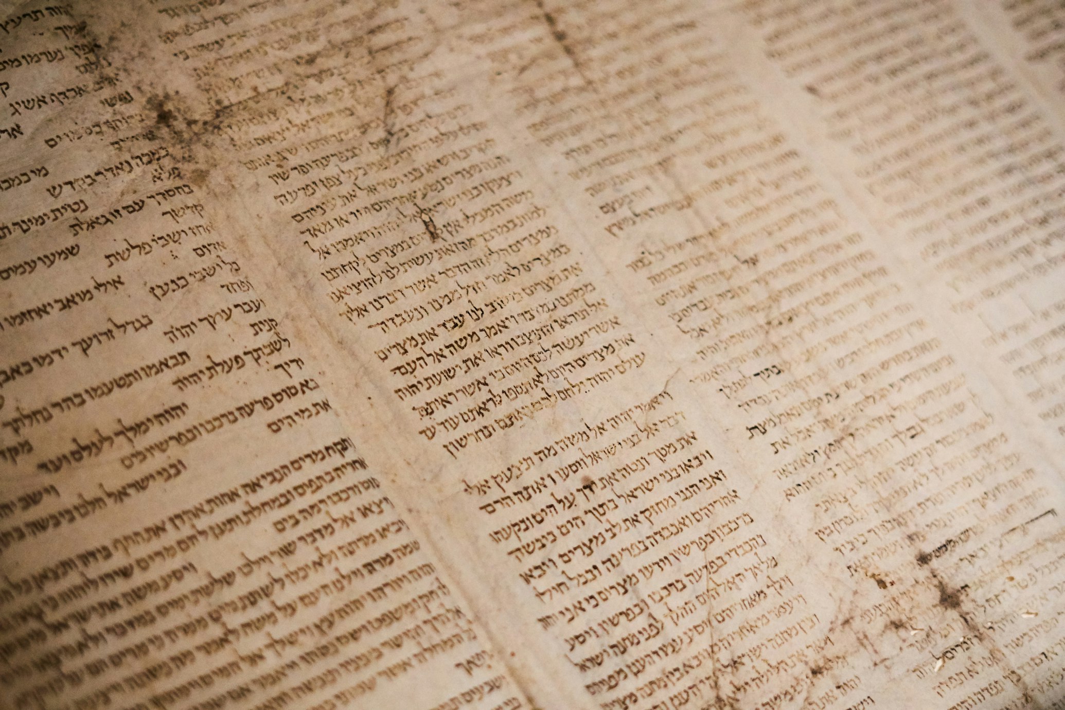 Photo of scriptures in ancient Hebrew