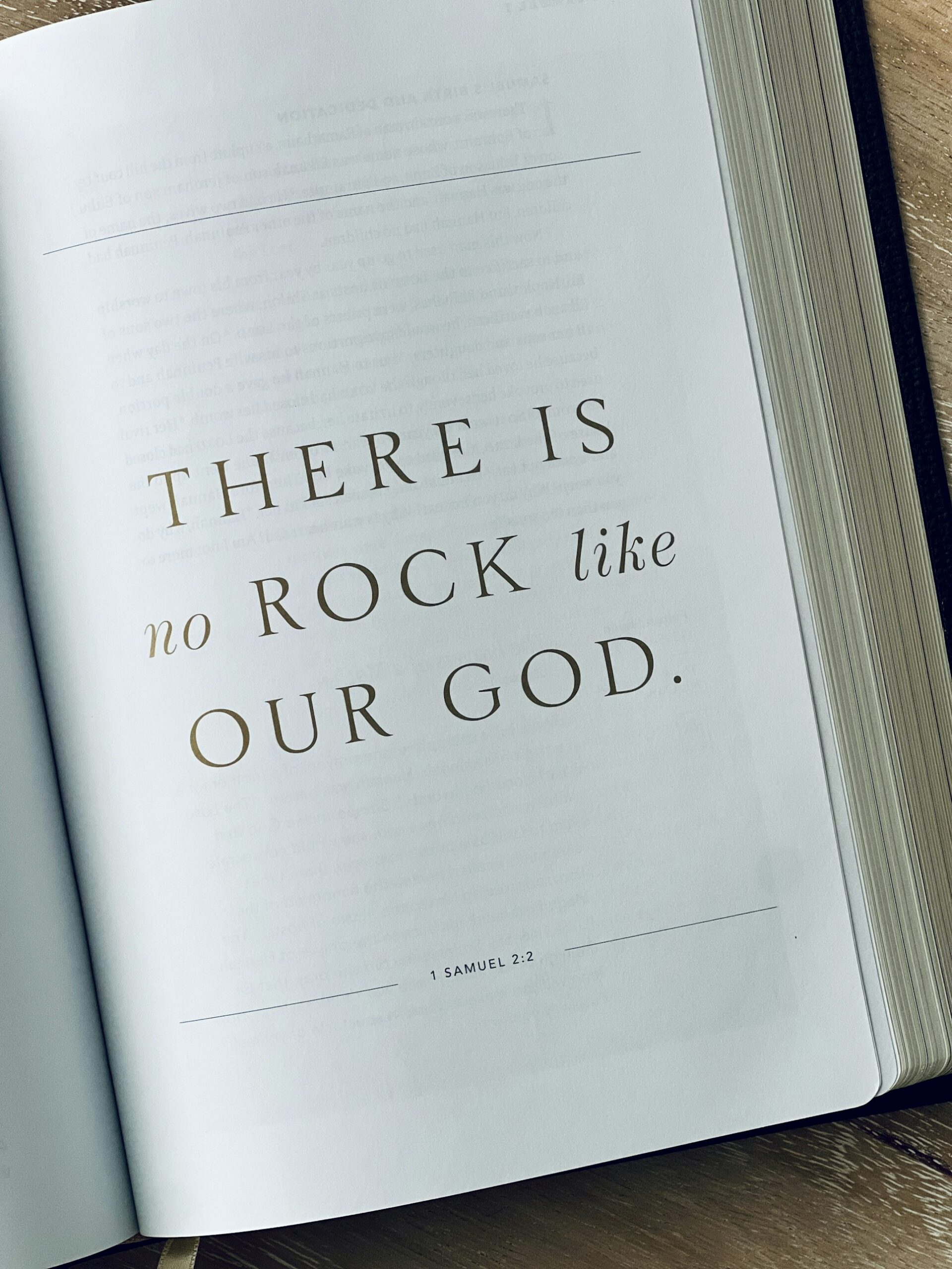 Book page reading There is no Rock like Our God